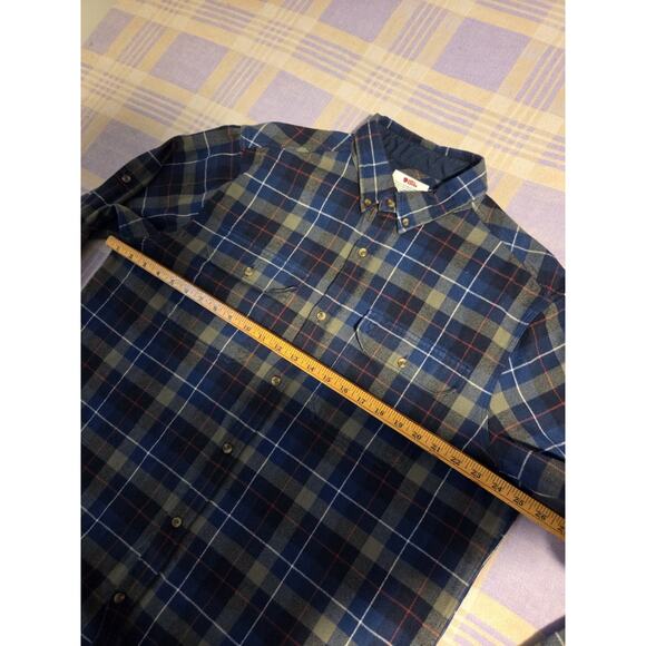 Fjallraven Singi Heavy Flannel Button Down Work Shirt Brown Plaid Mens Size XXL - Picture 8 of 11